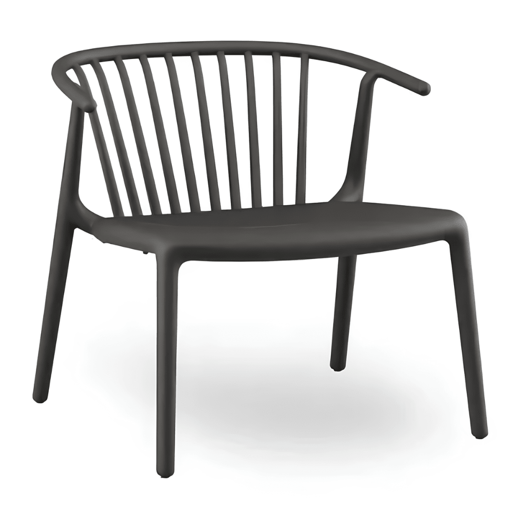 Sillón Resol Woody Lounge con brazos en polipropileno apilable para interior y exterior