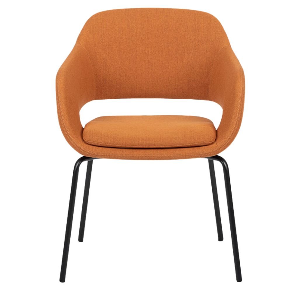 Sillón Bratti Vibe tapizado en poliuretano con base metálica negra de cuatro puntas