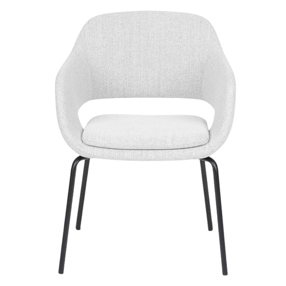 Sillón Bratti Vibe tapizado en poliuretano con base metálica negra de cuatro puntas