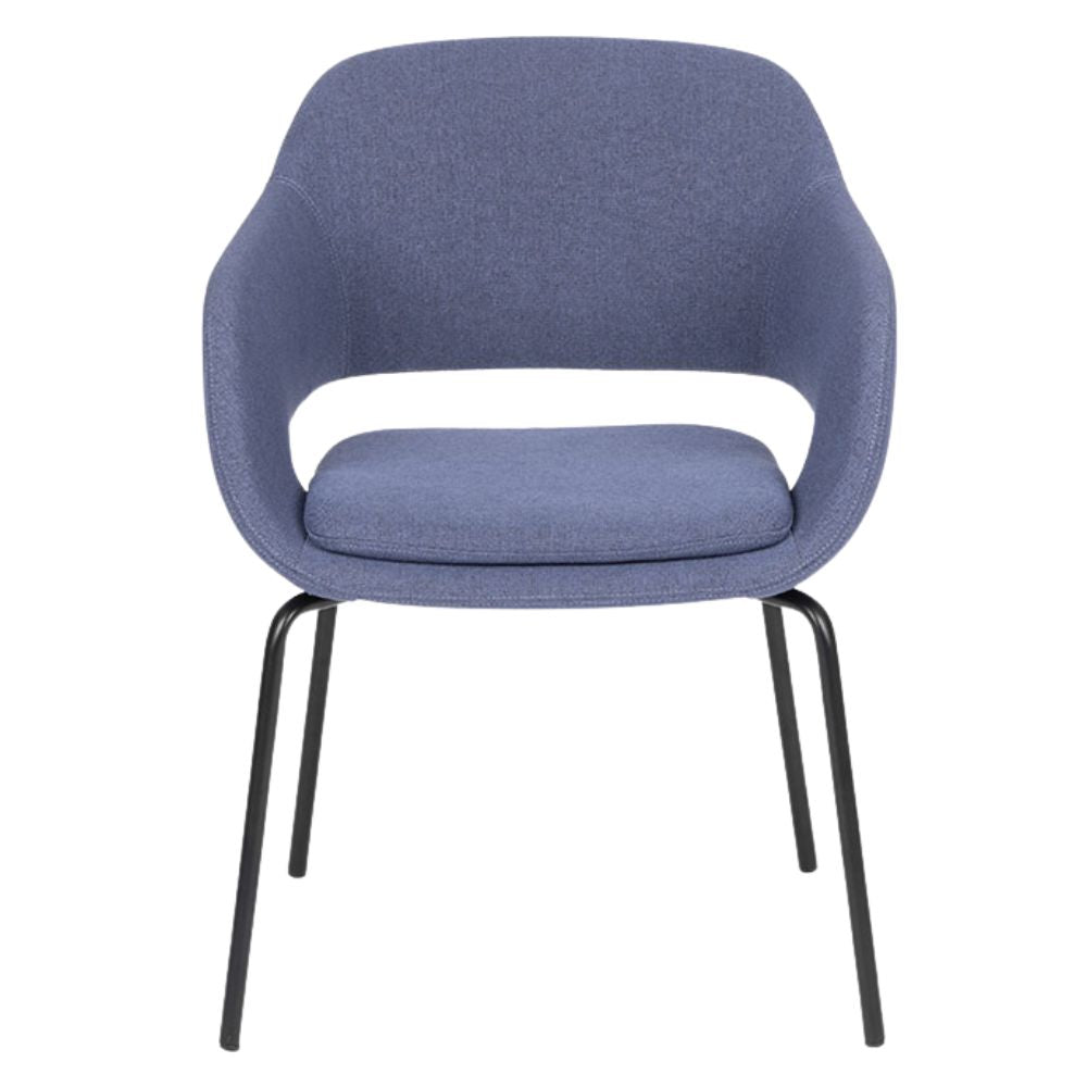 Sillón Bratti Vibe tapizado en poliuretano con base metálica negra de cuatro puntas
