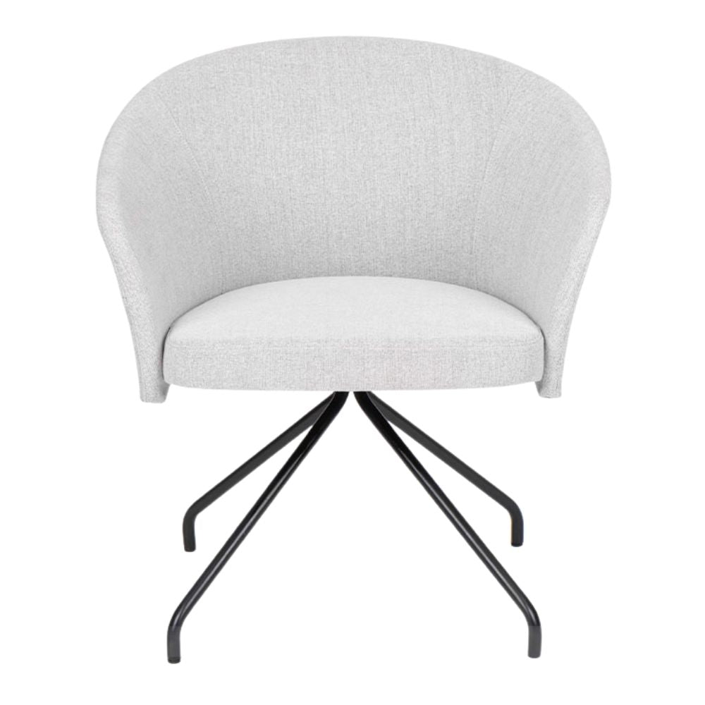 Sillón Bratti Orbit Spider tapizado con base metálica negra de cuatro puntas