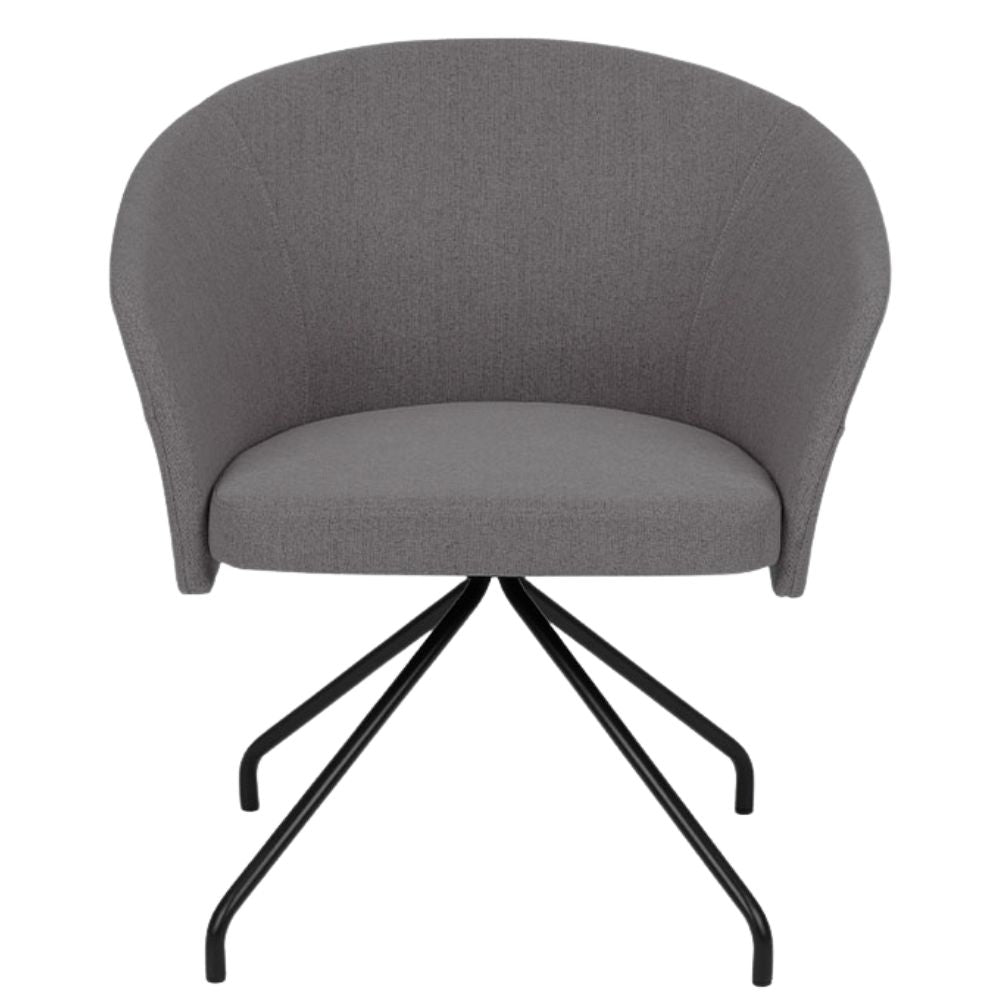 Sillón Bratti Orbit Spider tapizado con base metálica negra de cuatro puntas