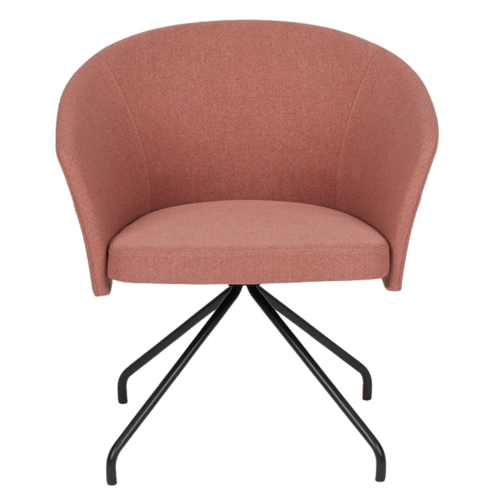 Sillón Bratti Orbit Spider tapizado con base metálica negra de cuatro puntas