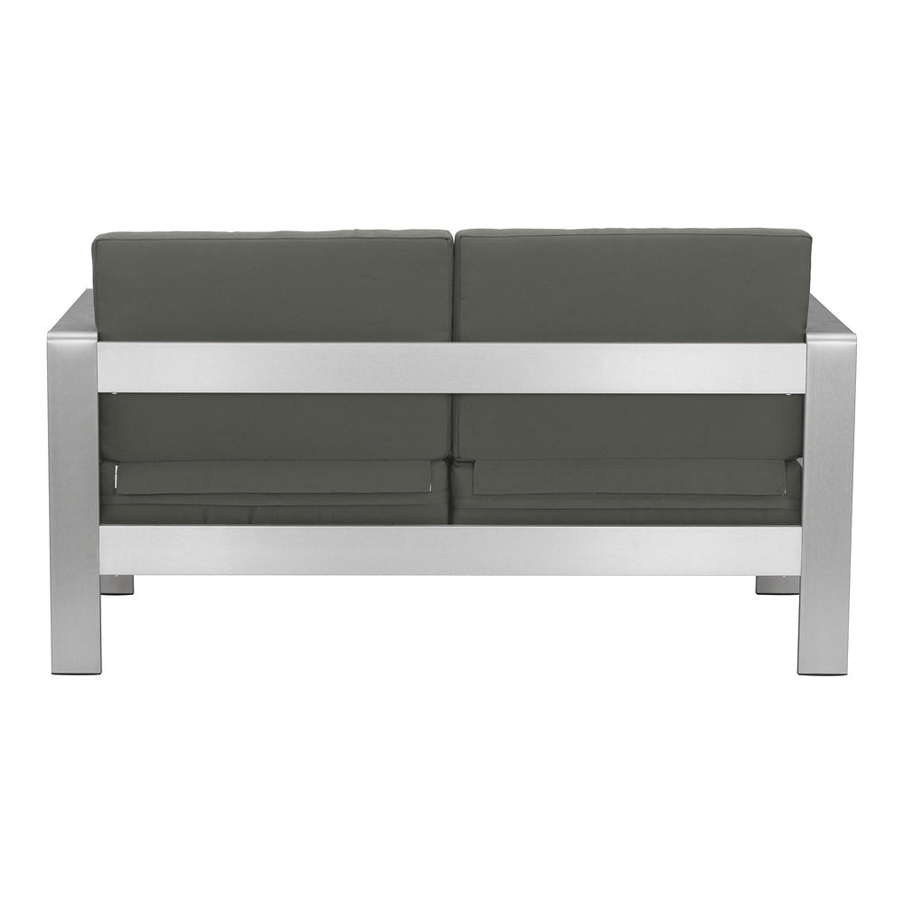 Sofá de Terraza para Club de Playa 2 Plazas - ZUO COSMOPOLITAN - Gris Oscuro - Asiento y Respaldo Tapizados con Tela para Exterior - 703986 - Zuo - NOGAL BEAT - Sofá de Terraza