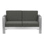 Sofá de Terraza para Club de Playa 2 Plazas - ZUO COSMOPOLITAN - Gris Oscuro - Asiento y Respaldo Tapizados con Tela para Exterior - 703986 - Zuo - NOGAL BEAT - Sofá de Terraza