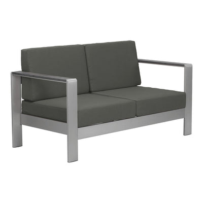 Sofá de Terraza para Club de Playa 2 Plazas - ZUO COSMOPOLITAN - Gris Oscuro - Asiento y Respaldo Tapizados con Tela para Exterior - 703986 - Zuo - NOGAL BEAT - Sofá de Terraza
