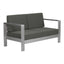 Sofá de Terraza para Club de Playa 2 Plazas - ZUO COSMOPOLITAN - Gris Oscuro - Asiento y Respaldo Tapizados con Tela para Exterior - 703986 - Zuo - NOGAL BEAT - Sofá de Terraza