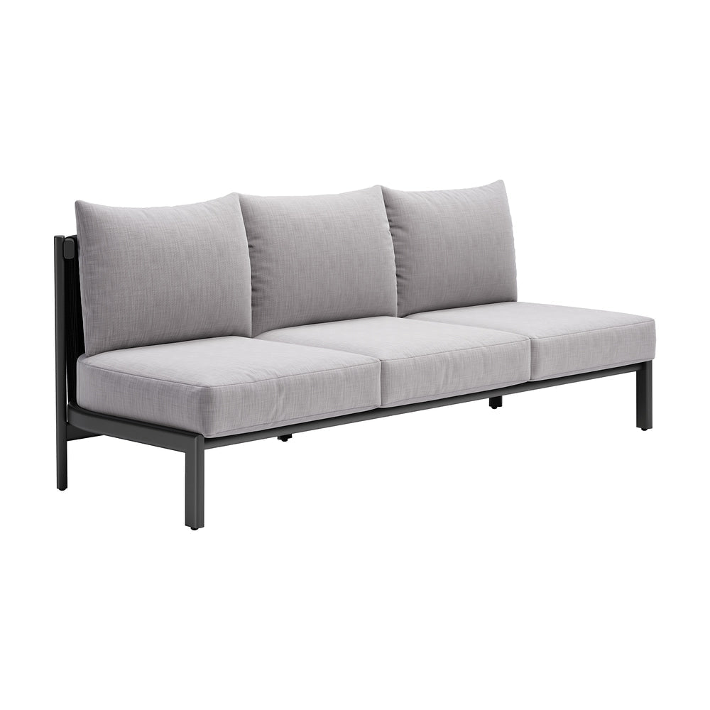 Sofá de Terraza para Roof Garden 3 Plazas - ZUO HORIZON - Gris - Asiento y Respaldo Tapizados con Tela para Exterior - 704047 - Zuo - NOGAL BEAT - Sofá de Terraza