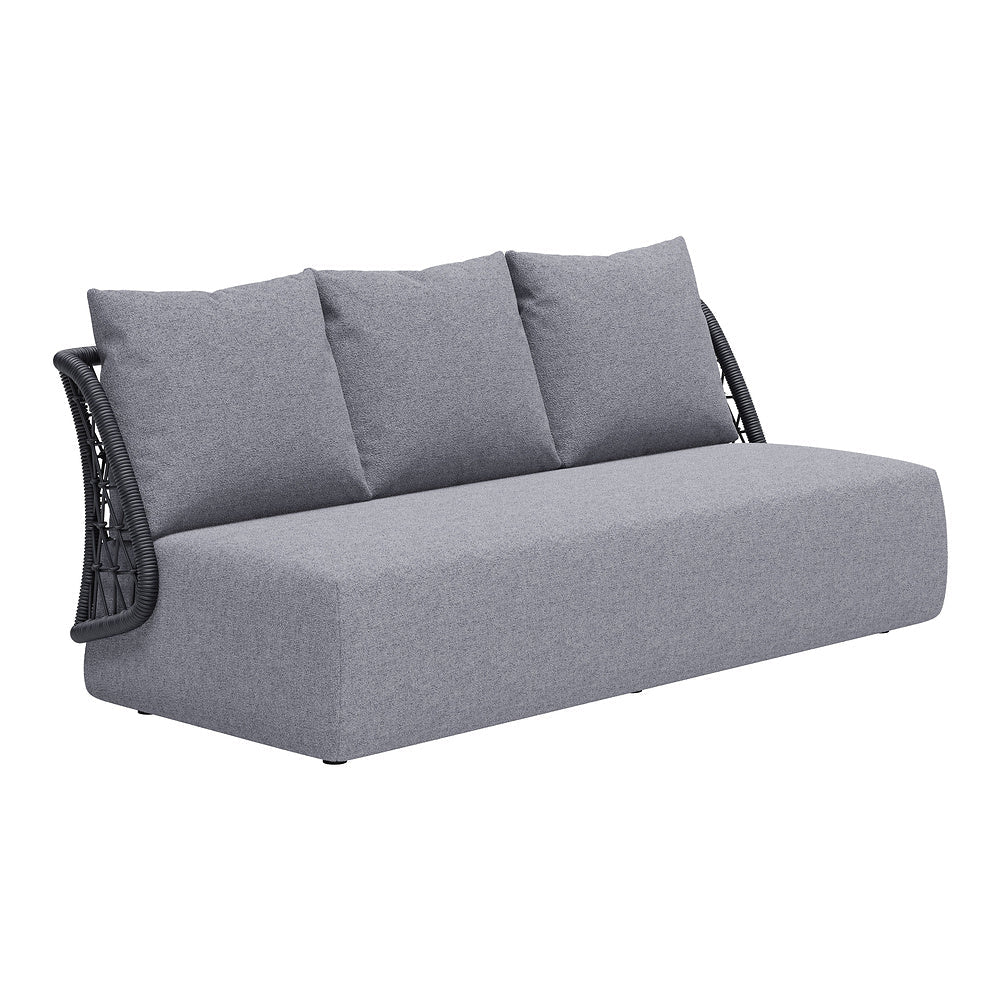 Sofá de Terraza para Spa 3 Plazas - ZUO MEKAN - Gris - Asiento y Respaldo Tapizados con Tela para Exterior - 704023 - Zuo - NOGAL BEAT - Sofá de Terraza