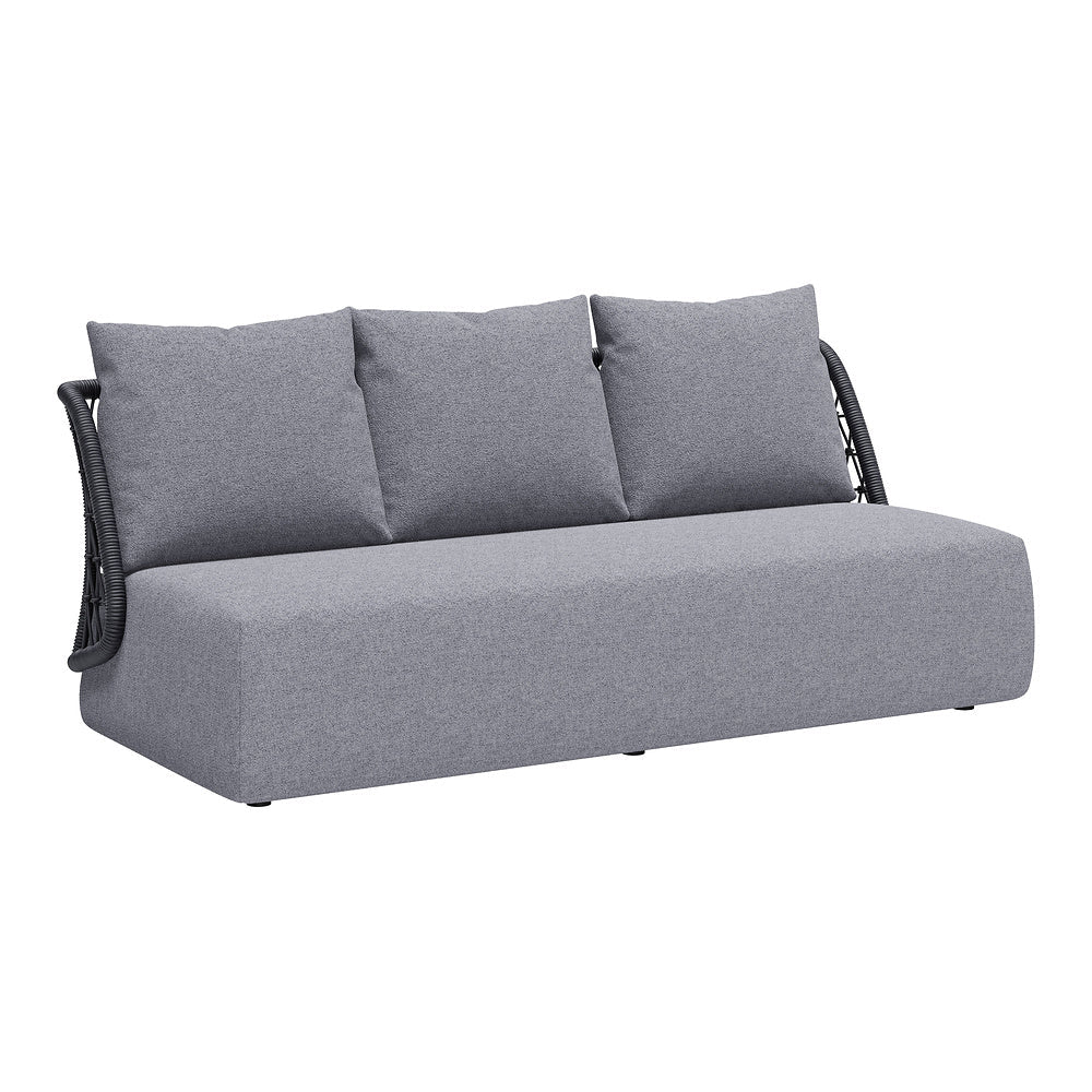 Sofá de Terraza para Spa 3 Plazas - ZUO MEKAN - Gris - Asiento y Respaldo Tapizados con Tela para Exterior - 704023 - Zuo - NOGAL BEAT - Sofá de Terraza