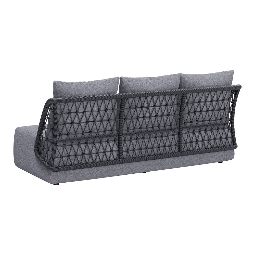 Sofá de Terraza para Spa 3 Plazas - ZUO MEKAN - Gris - Asiento y Respaldo Tapizados con Tela para Exterior - 704023 - Zuo - NOGAL BEAT - Sofá de Terraza