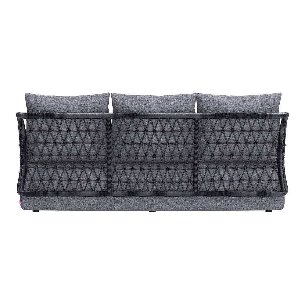 Sofá de Terraza para Spa 3 Plazas - ZUO MEKAN - Gris - Asiento y Respaldo Tapizados con Tela para Exterior - 704023 - Zuo - NOGAL BEAT - Sofá de Terraza
