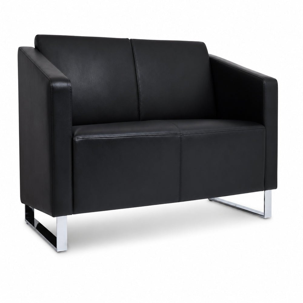 Sofá Decco Dos Plazas para Sala de Espera - VERSA ALTUS DECCO - Estructura Aluminio - Asiento/respaldo con Espuma Pu Tapizado - AL-531 - VERSA - NOGAL BEAT - Sillón Ocasional