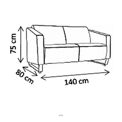 Sofá Decco Dos Plazas para Sala de Espera - VERSA ALTUS DECCO - Estructura Aluminio - Asiento/respaldo con Espuma Pu Tapizado - AL-531 - VERSA - NOGAL BEAT - Sillón Ocasional
