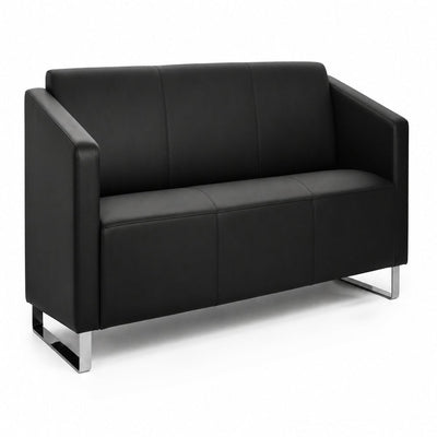 Sofá Decco Tres Plazas para Sala de Espera - VERSA ALTUS DECCO - Estructura Aluminio - Asiento/respaldo con Espuma Pu Tapizado - AL-532 - VERSA - NOGAL BEAT - Sillón Ocasional