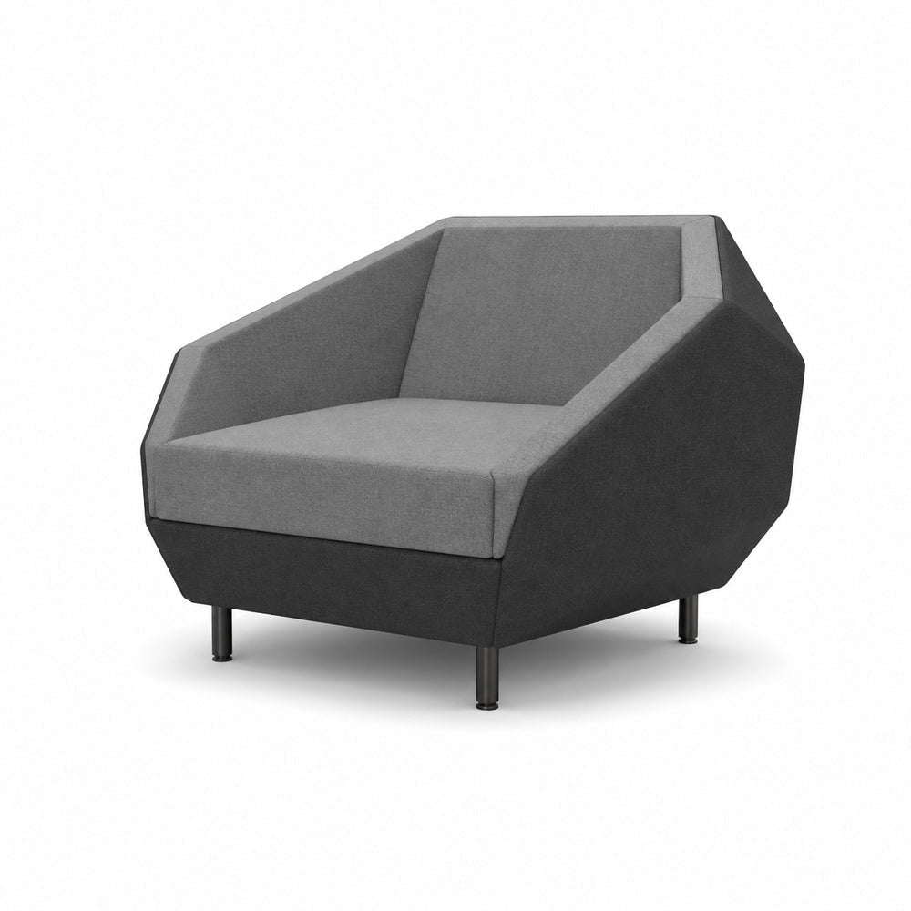 Sofá Independiente 1 Plaza - VERSA OFFSET - Incluye Grommet de Conectividad Cs-1327 en Lado Derecho - VO-521SG - VERSA - NOGAL BEAT - Sillón Ocasional