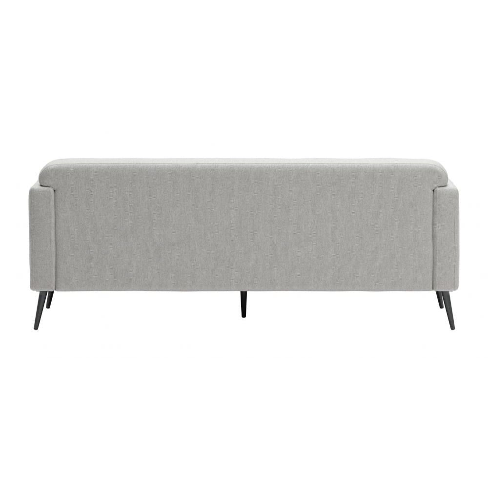 SOFÁ NOGAL BEAT AMSTERDAM | Sofá Decorativo para Sala de Estar | 79 cm | Base Contrachapado Madera Pino Negro | Gris Claro | Tejido 100% Poliéster | Interior - 109573 - Zuo - NOGAL BEAT - Sillon