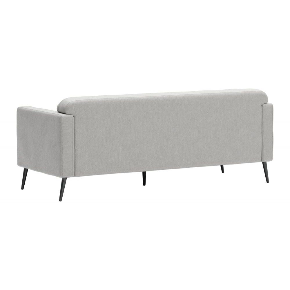 SOFÁ NOGAL BEAT AMSTERDAM | Sofá Decorativo para Sala de Estar | 79 cm | Base Contrachapado Madera Pino Negro | Gris Claro | Tejido 100% Poliéster | Interior - 109573 - Zuo - NOGAL BEAT - Sillon