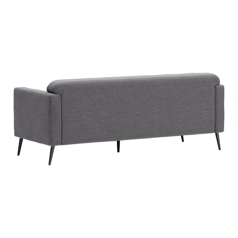 SOFÁ NOGAL BEAT AMSTERDAM | Sofá Decorativo para Sala de Estar | 79 cm | Base Contrachapado Madera Pino Negro | Gris Pizarra | Tejido 100% Poliéster | Interior - 109572 - Zuo - NOGAL BEAT - Sillon