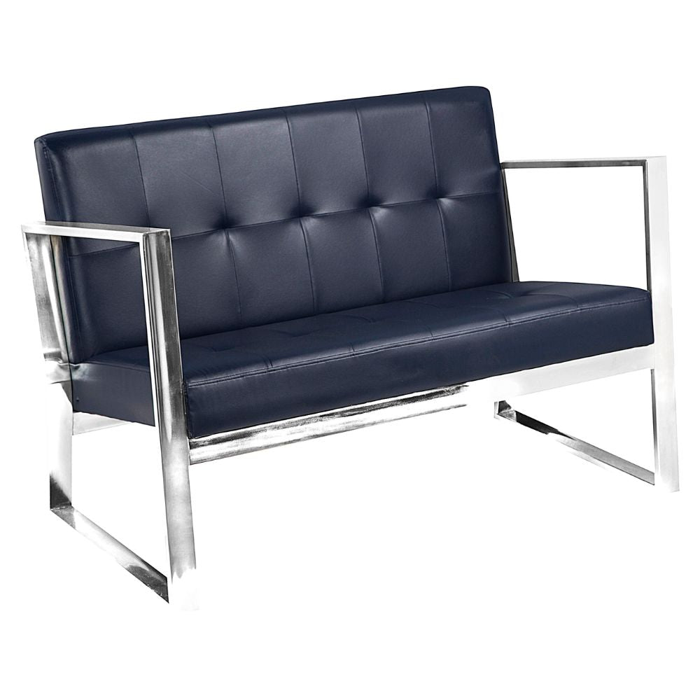 Sillón para recepción 2 plazas ALBAR BERLIN C tapizado, sobre base metálica rectangular.