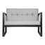 Sillón Albar Berlín de dos plazas tapizado con base metálica rectangular para lounge