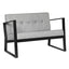 Sillón Albar Berlín de dos plazas tapizado con base metálica rectangular para lounge