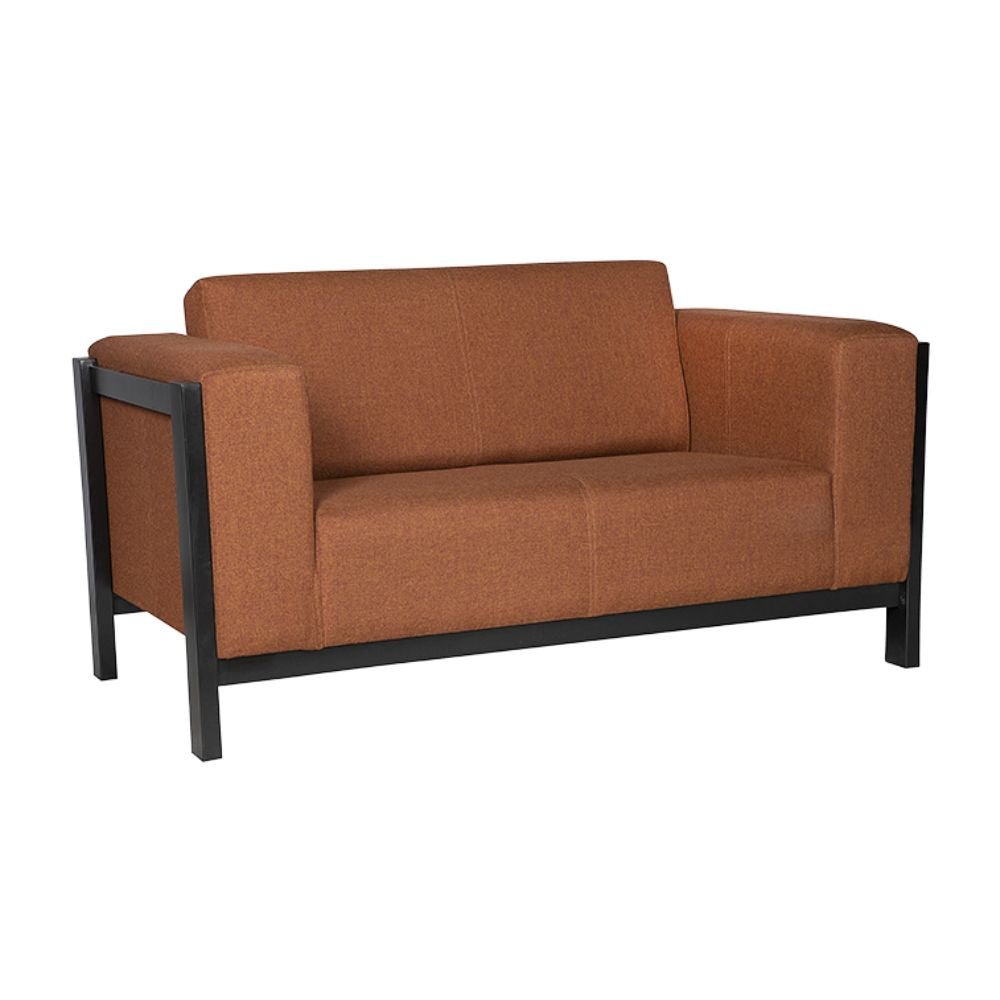 Sillón Albar Copenhague de dos plazas tapizado con base metálica pintada para recepción