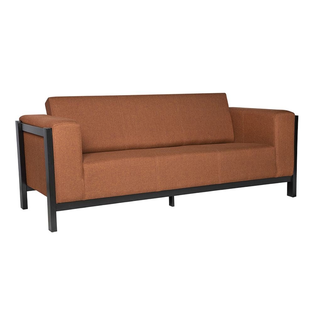 Sillón Albar Copenhague P de tres plazas tapizado con base metálica rectangular