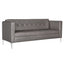 Sillón 3 plazas ALBAR ROMA tapizado estilo capitonado, con patas metálicas cromadas.
