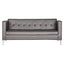 Sillón 3 plazas ALBAR ROMA tapizado estilo capitonado, con patas metálicas cromadas.