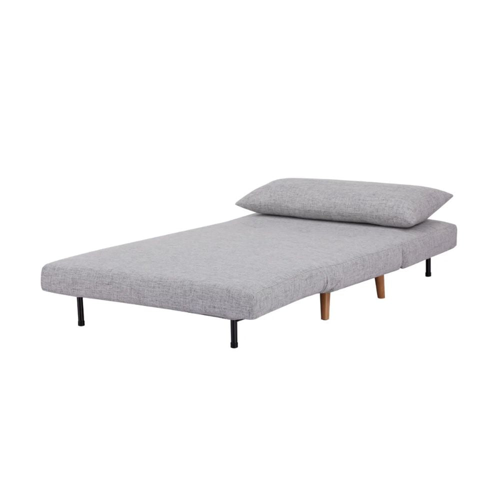 Sofá cama Nogal Beat Genova gris tapizado con respaldo recto para oficina u hotel