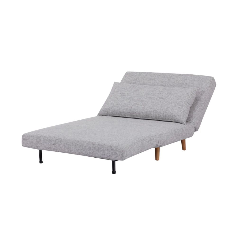 Sofá cama Nogal Beat Genova gris tapizado con respaldo recto para oficina u hotel