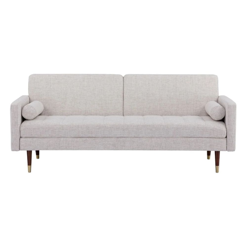 Sofá cama Lecco tapizado en beige o gris para oficina u hotel