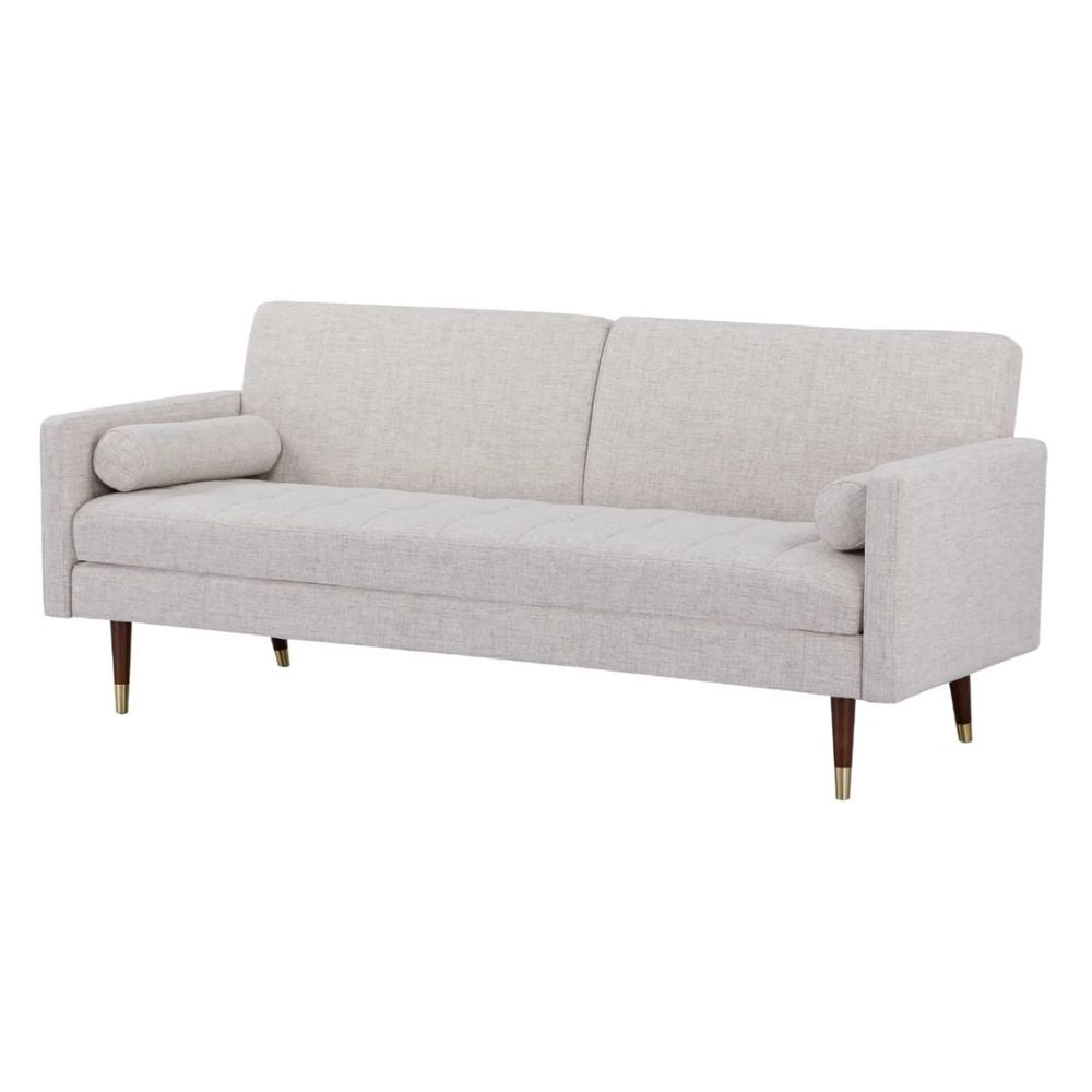Sofá cama Lecco tapizado en beige o gris para oficina u hotel