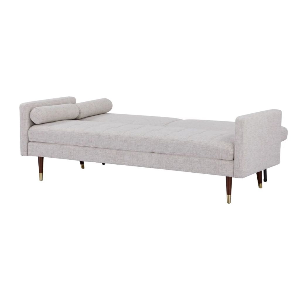 Sofá cama Lecco tapizado en beige o gris para oficina u hotel