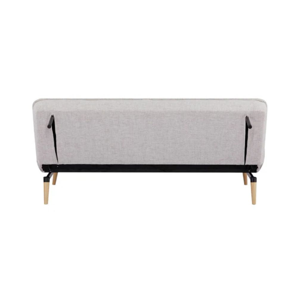 Sofá cama Nogal Beat Novara tapizado en beige o gris de diseño contemporáneo
