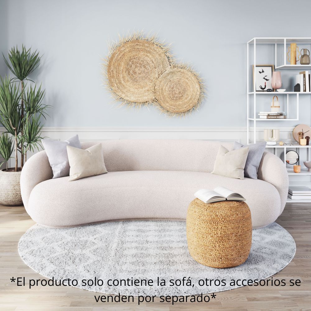 SOFÁ NOGAL BEAT TIBET | Sofá para Sala de Estar | 73 cm | Estructura Acero Polipropileno | Beige | Tela Estilo Boucle 100% Poliéster Madera Contrachapada | Interior - 109343 - Zuo - NOGAL BEAT - Sillon