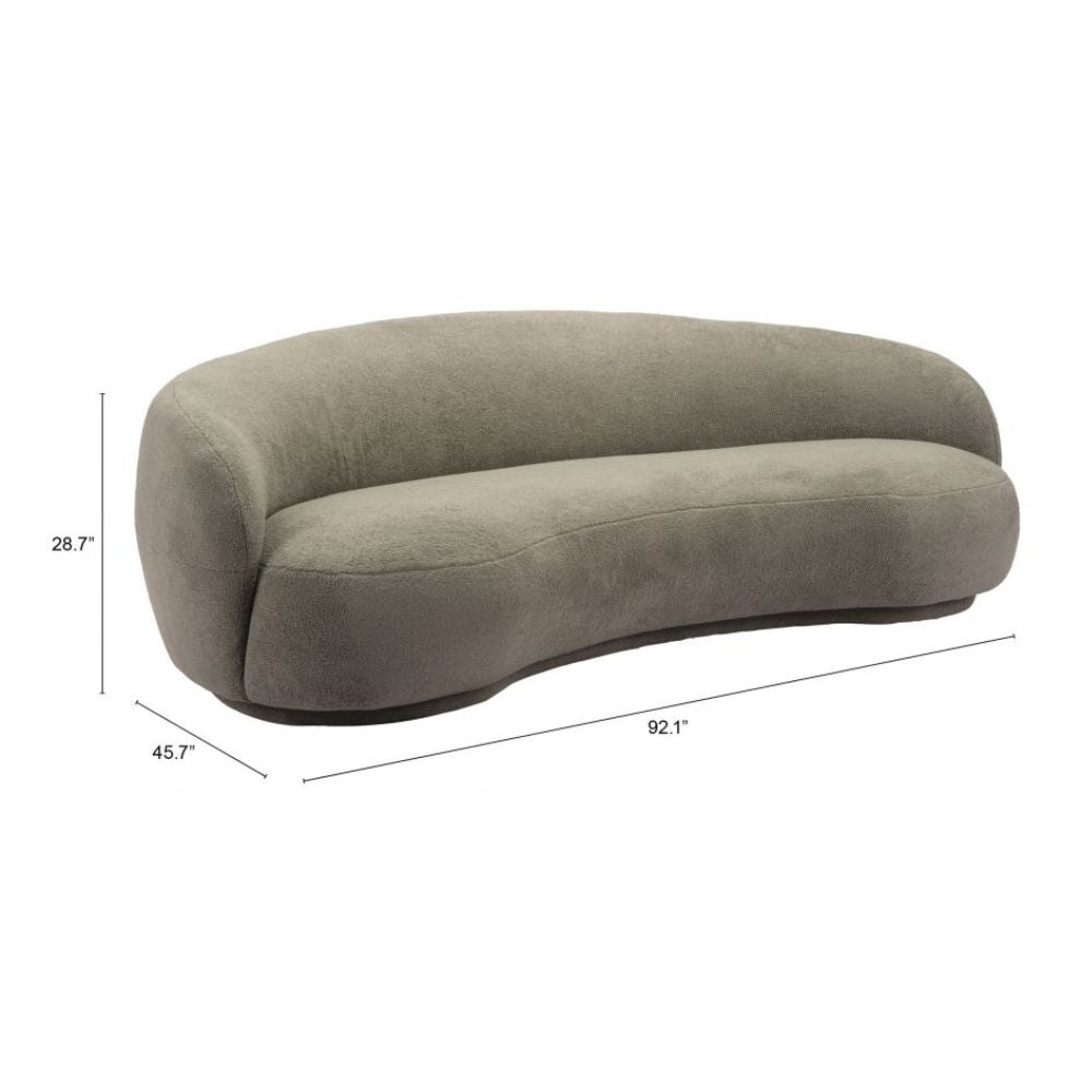 SOFÁ NOGAL BEAT TIBET | Sofá para Sala de Estar | 73 cm | Estructura Acero Polipropileno | Verde | Tela Estilo Boucle 100% Poliéster Madera Contrachapada | Interior - 109344 - Zuo - NOGAL BEAT - Sillon