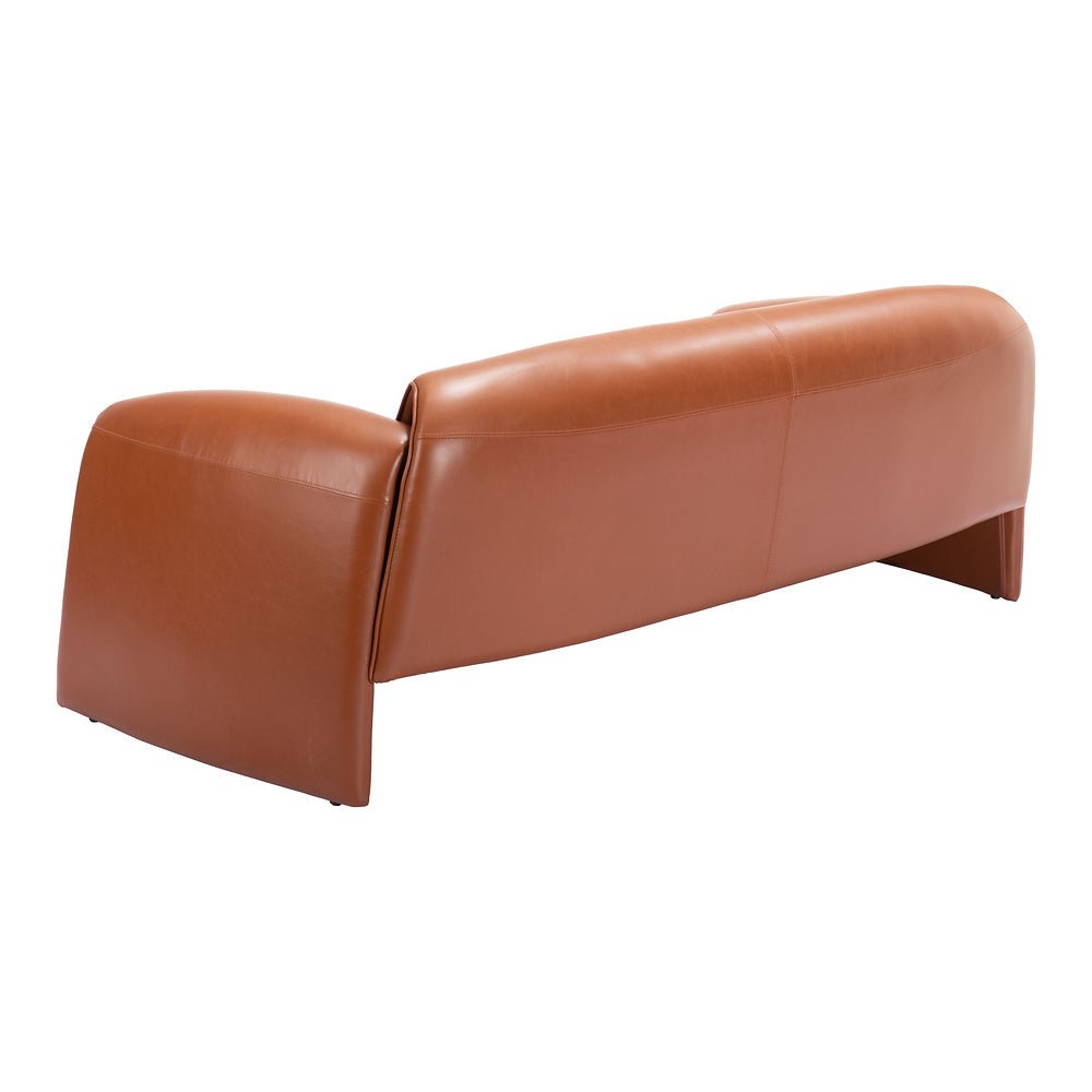 Sofá para Área de Descanso 2 Plazas - ZUO HORTEN - Café - Asiento y Respaldo Tapizados en Piel Sintética - 110027 - Zuo - NOGAL BEAT - Sillón Ocasional