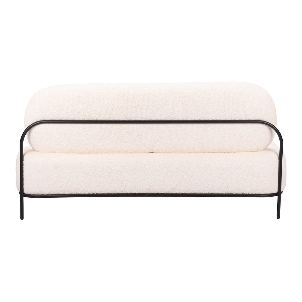 Sofá para Consultorio 2 Plazas - ZUO ARENDAL - Vainilla - Asiento y Respaldo Tapizados en Tejido Texturizado - 110024 - Zuo - NOGAL BEAT - Sillón Ocasional