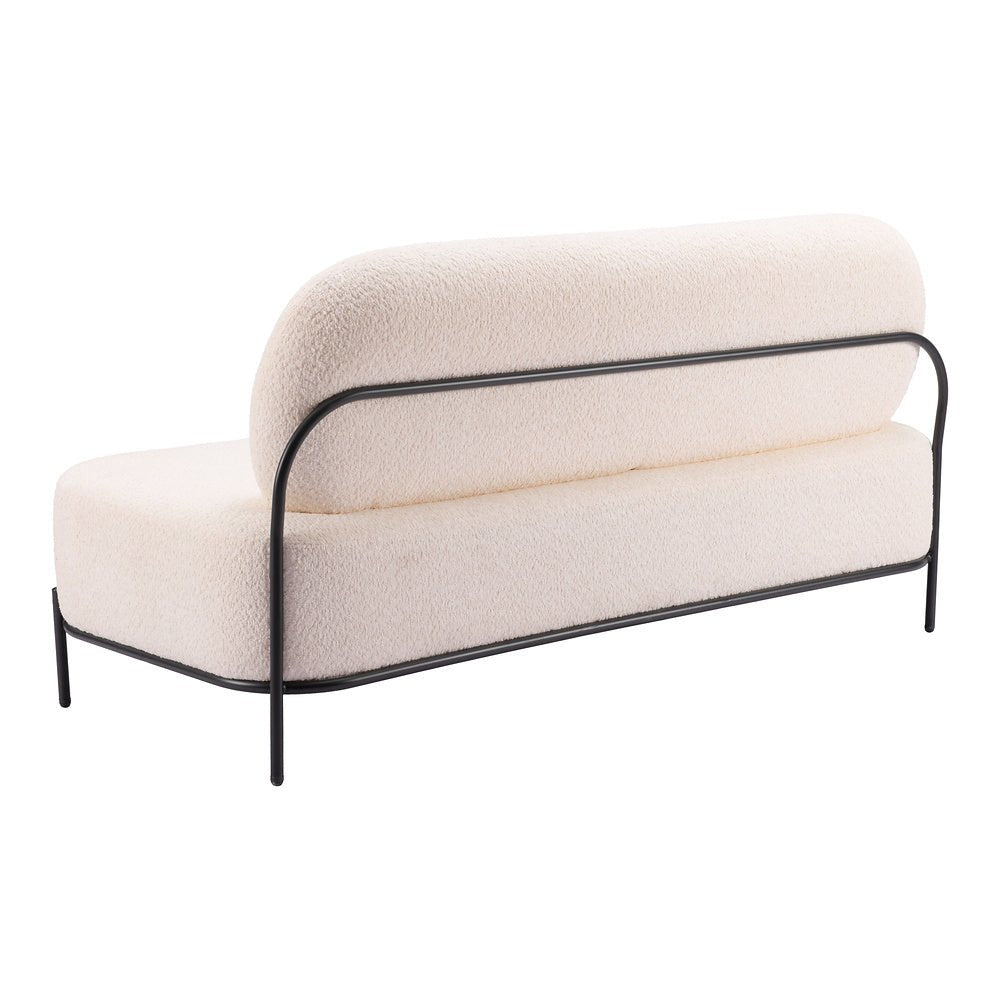 Sofá para Consultorio 2 Plazas - ZUO ARENDAL - Vainilla - Asiento y Respaldo Tapizados en Tejido Texturizado - 110024 - Zuo - NOGAL BEAT - Sillón Ocasional