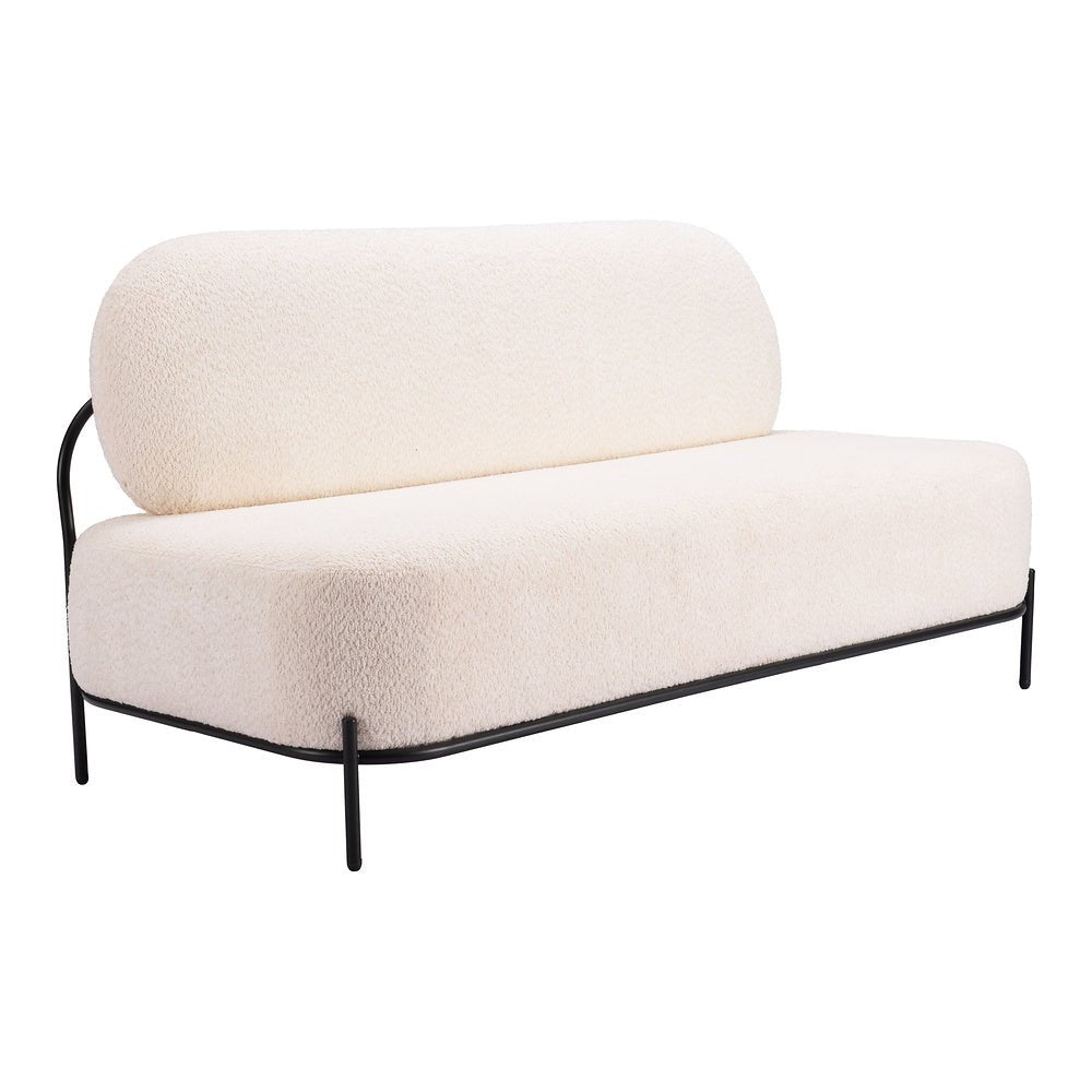 Sofá para Consultorio 2 Plazas - ZUO ARENDAL - Vainilla - Asiento y Respaldo Tapizados en Tejido Texturizado - 110024 - Zuo - NOGAL BEAT - Sillón Ocasional