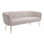 Sofá para Consultorio 3 Plazas - ZUO DECO - Beige - Asiento y Respaldo Tapizados en Tela Tipo Terciopelo - 101853 - Zuo - NOGAL BEAT - Sillón Ocasional