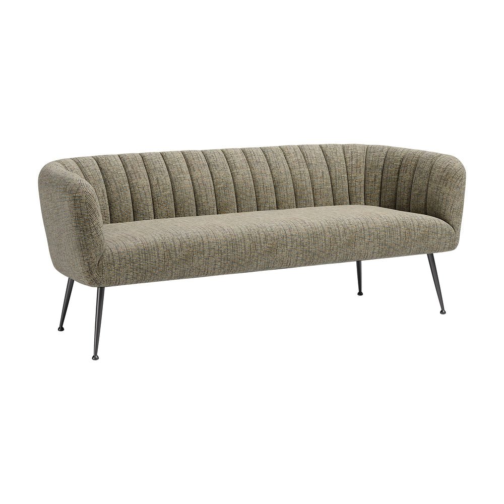Sofá para Consultorio 3 Plazas - ZUO DECO - Verde Tweed - Asiento y Respaldo Tapizados - 111087 - Zuo - NOGAL BEAT - Sillón Ocasional