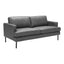 Sofá para Coworking 3 Plazas - ZUO DECADE - Vintage Gris - Asiento y Respaldo Tapizados en Piel Sintética - 109031 - Zuo - NOGAL BEAT - Sillón Ocasional