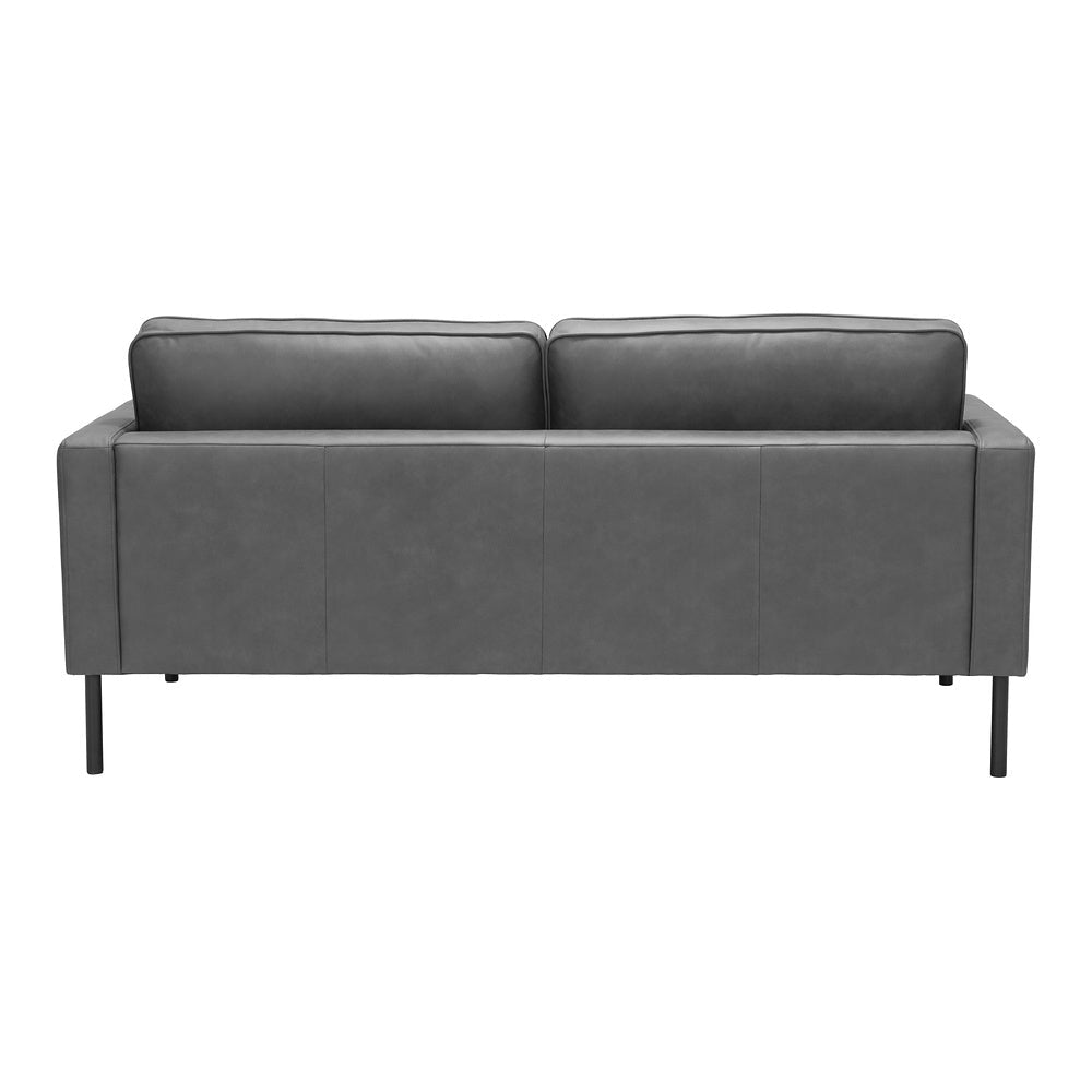 Sofá para Coworking 3 Plazas - ZUO DECADE - Vintage Gris - Asiento y Respaldo Tapizados en Piel Sintética - 109031 - Zuo - NOGAL BEAT - Sillón Ocasional