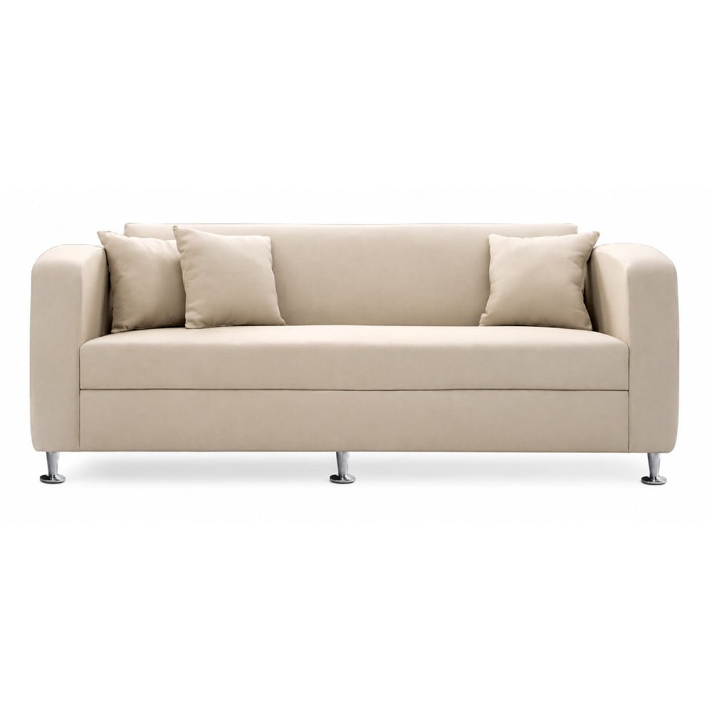 Sofá para Recepción - GEBESA JET - 3 Plazas - Asiento y Respaldo Tapizado - GDJ280P3TP - GEBESA - NOGAL BEAT - Sillón Ocasional