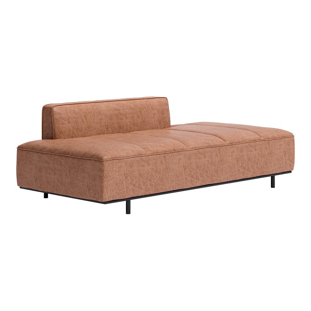 Sofá para Spa 3 Plazas - ZUO CONFECTION - Varios Colores - Asiento y Respaldo Tapizados en Piel Sintética - 101925 - Zuo - NOGAL BEAT - Sillón Ocasional