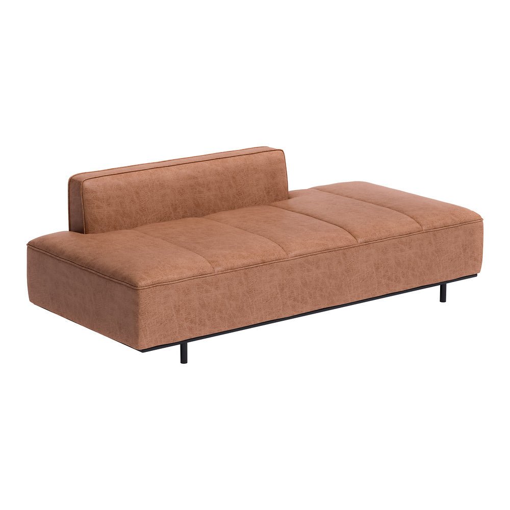 Sofá para Spa 3 Plazas - ZUO CONFECTION - Varios Colores - Asiento y Respaldo Tapizados en Piel Sintética - 101925 - Zuo - NOGAL BEAT - Sillón Ocasional