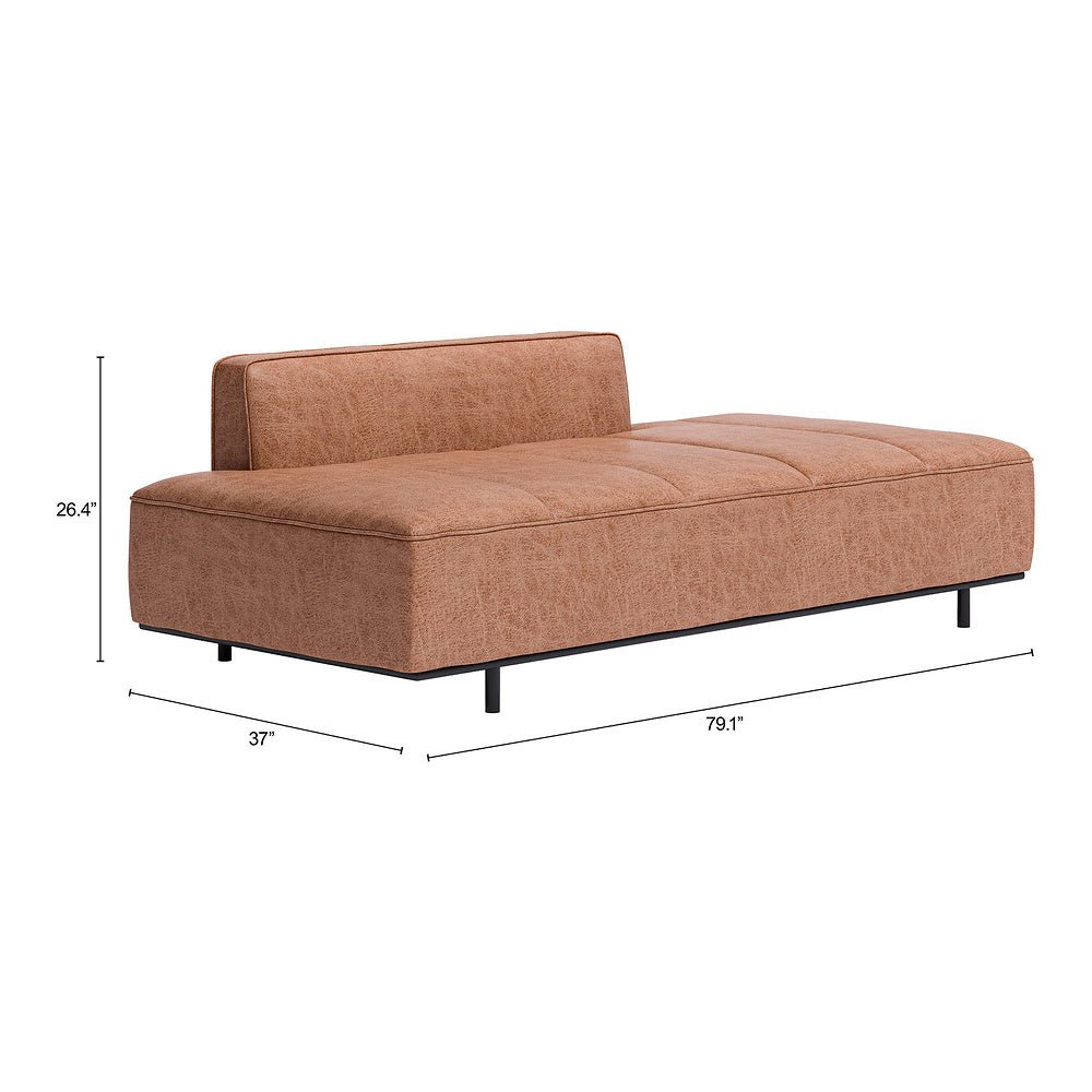 Sofá para Spa 3 Plazas - ZUO CONFECTION - Varios Colores - Asiento y Respaldo Tapizados en Piel Sintética - 101925 - Zuo - NOGAL BEAT - Sillón Ocasional